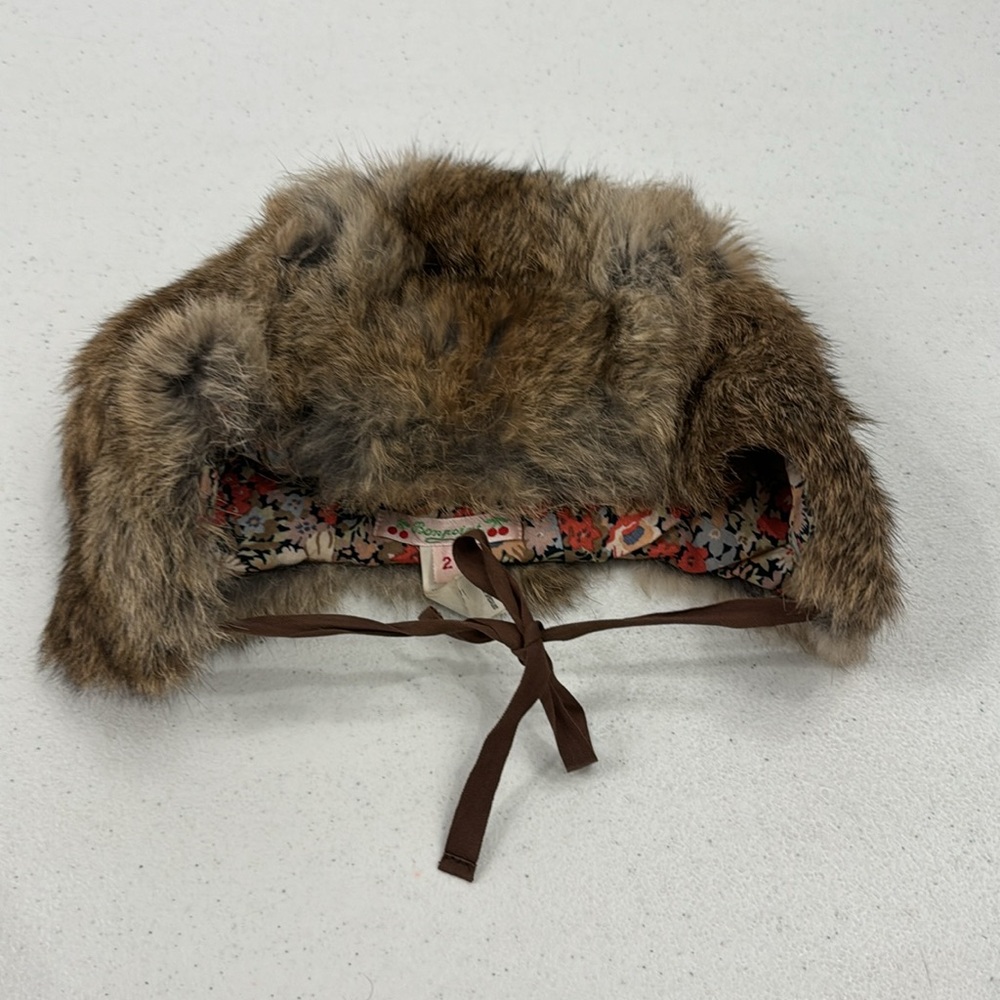 Bonpoint Rabbit Fur Girls Hat - Picture 2 of 5